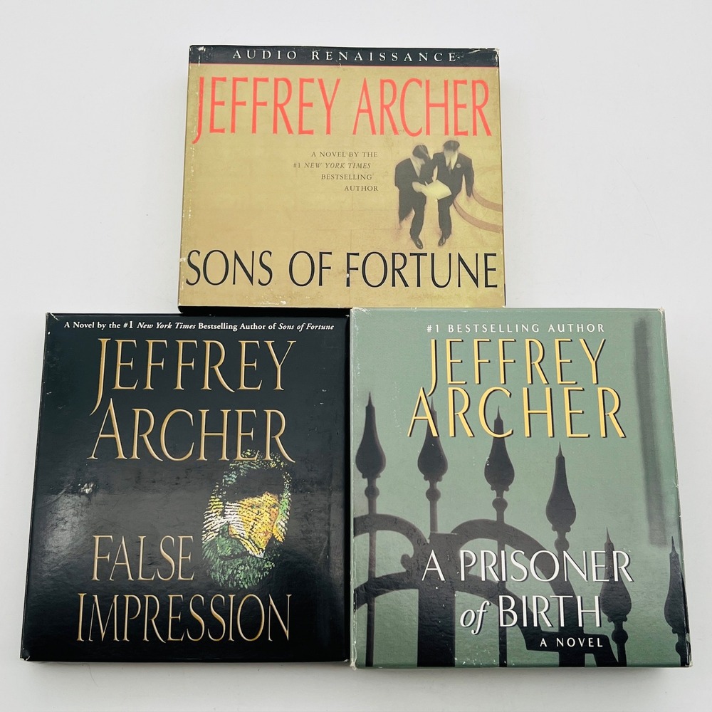 Jeffrey Archer Audiobook CD Lot 3 Sons of Fortune False Impression Prisoner